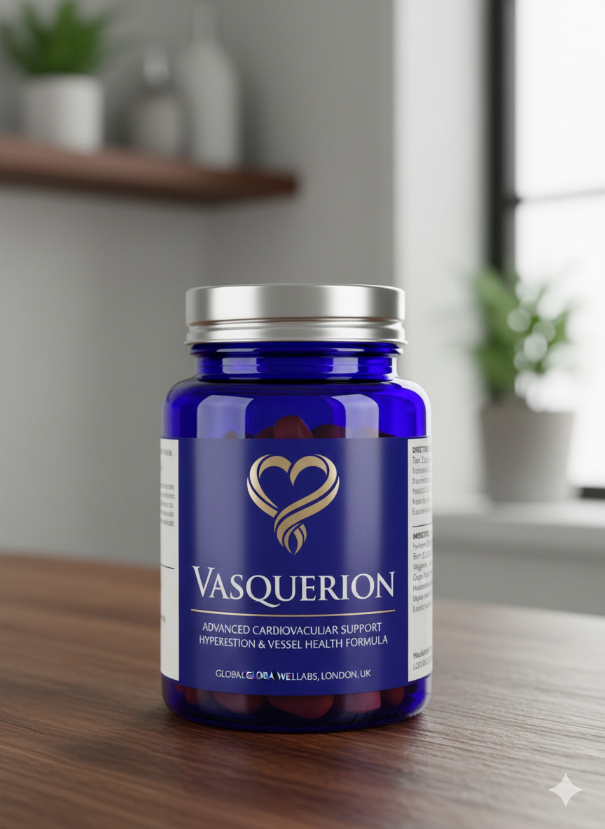 Vasqerion dietary supplement bottle for cardiovascular wellness